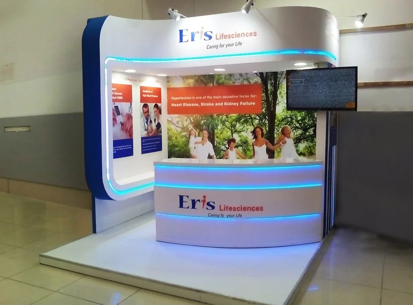 Eris Lifesciences exhibition stall by Stall Fabricators