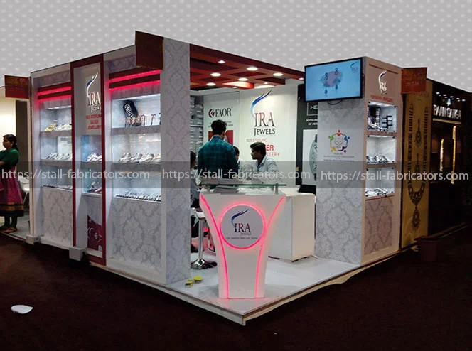 IIJS jewellery stall exhibition stall at Jewellery exhibition stall – designed & fabricated by Stall Fabricators