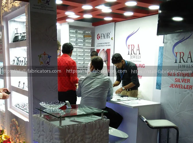 IIJS jewellery stall exhibition stall at Jewellery exhibition stall – designed & fabricated by Stall Fabricators