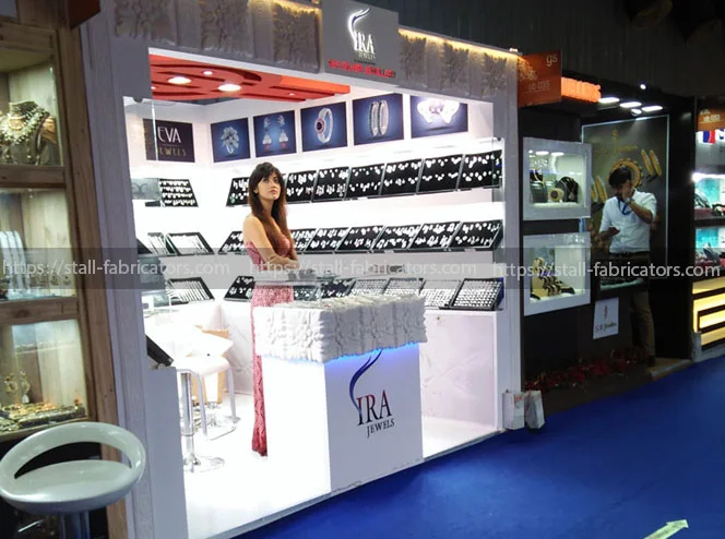 IIJS jewellery stall exhibition stall at Jewellery exhibition stall – designed & fabricated by Stall Fabricators