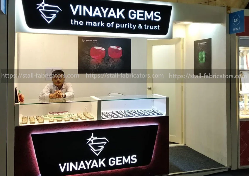 IIJS jewellery stall exhibition stall at Jewellery exhibition stall – designed & fabricated by Stall Fabricators