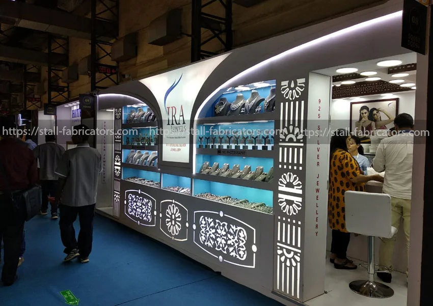IIJS jewellery stall exhibition stall at Jewellery exhibition stall – designed & fabricated by Stall Fabricators