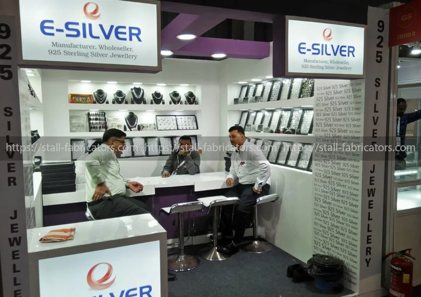 E-Silver exhibition stall at Jewellery exhibition stall – designed & fabricated by Stall Fabricators