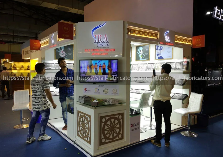 Ira Jewellery exhibition stall at Jewellery exhibition stall – designed & fabricated by Stall Fabricators