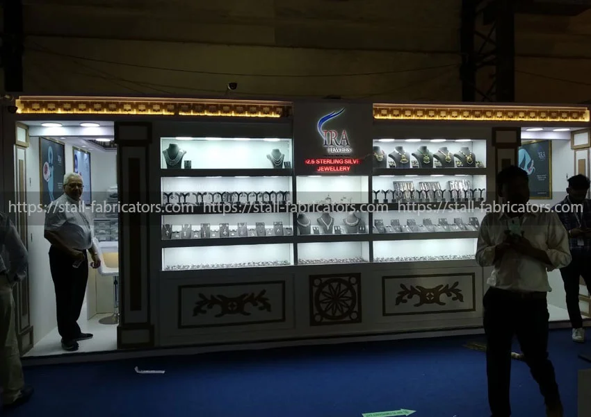 Ira Jewellery exhibition stall at Jewellery exhibition stall – designed & fabricated by Stall Fabricators