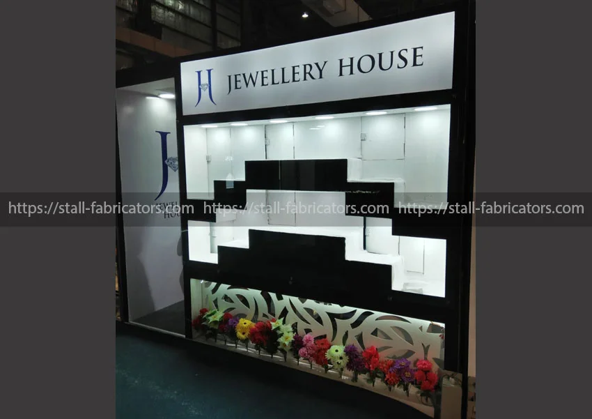 Jewellery House exhibition stall at Jewellery exhibition stall – designed & fabricated by Stall Fabricators