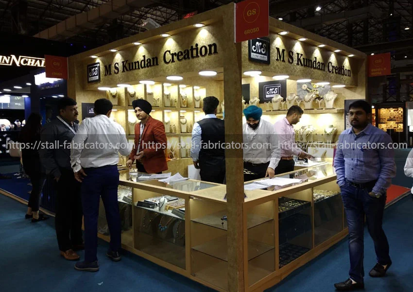 M S Kundan Jewellery exhibition stall at Jewellery exhibition stall – designed & fabricated by Stall Fabricators