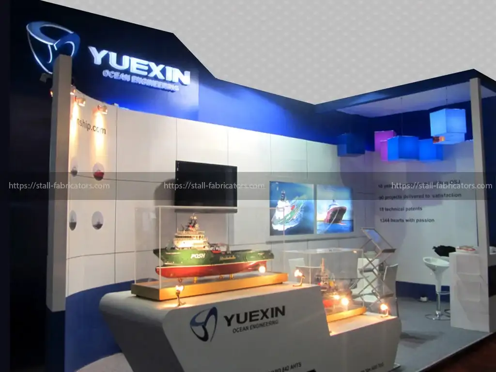 Yuexin Engineering exhibition stall at Oil And Gas Expo – designed & fabricated by Stall Fabricators