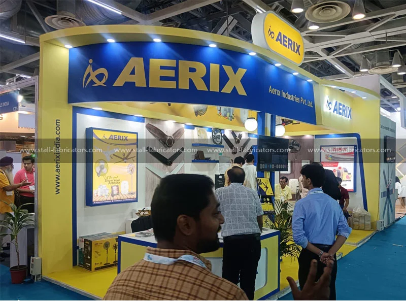 Aerix Industries Pvt Ltd exhibition stall at Fan Expo – designed & fabricated by Stall Fabricators
