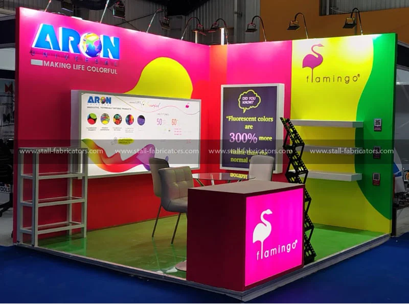 Aron Universal exhibition stall at Paint & Coating Expo – designed & fabricated by Stall Fabricators