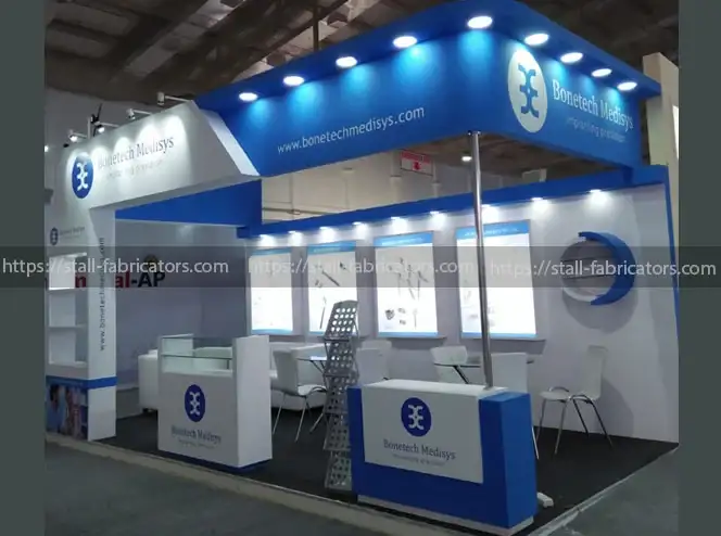 Bonetech Medisys exhibition stall at IOACON – designed & fabricated by Stall Fabricators