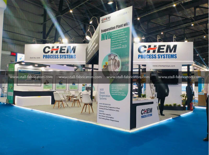 Chem Process Systems exhibition stall at IFAT India – designed & fabricated by Stall Fabricators