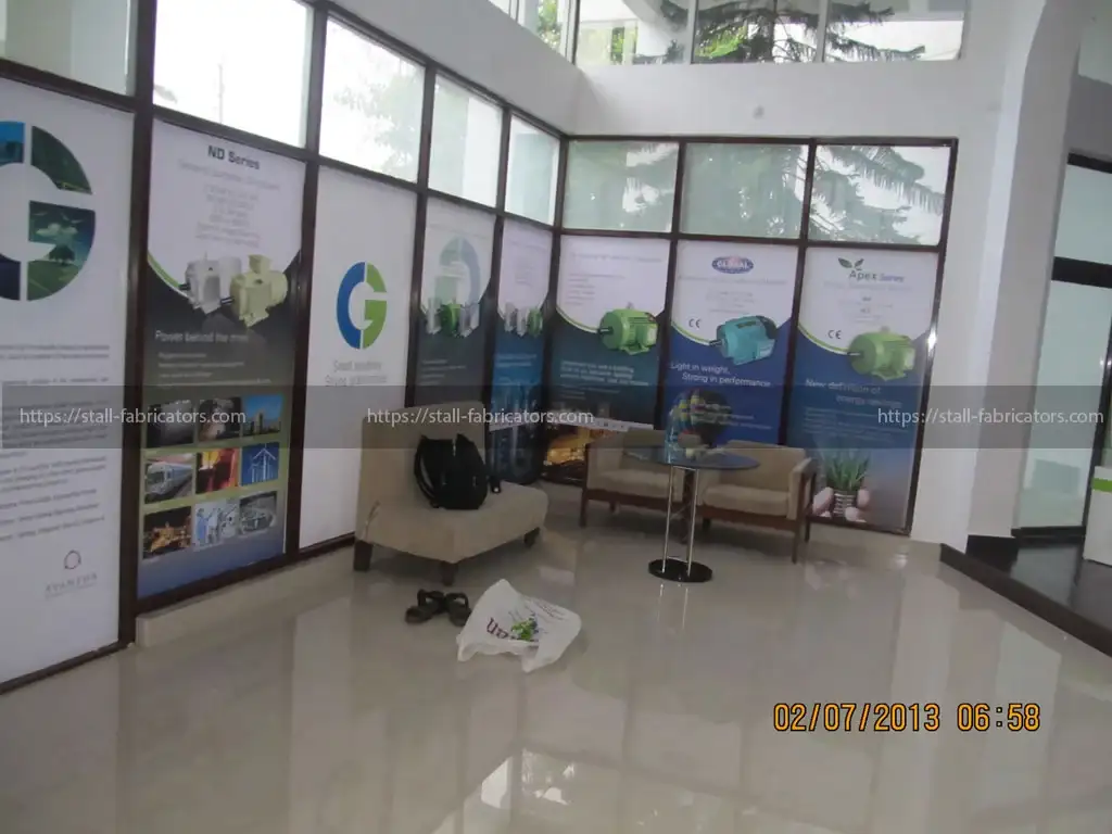 Crompton Greaves exhibition stall at Corporate Display – designed & fabricated by Stall Fabricators