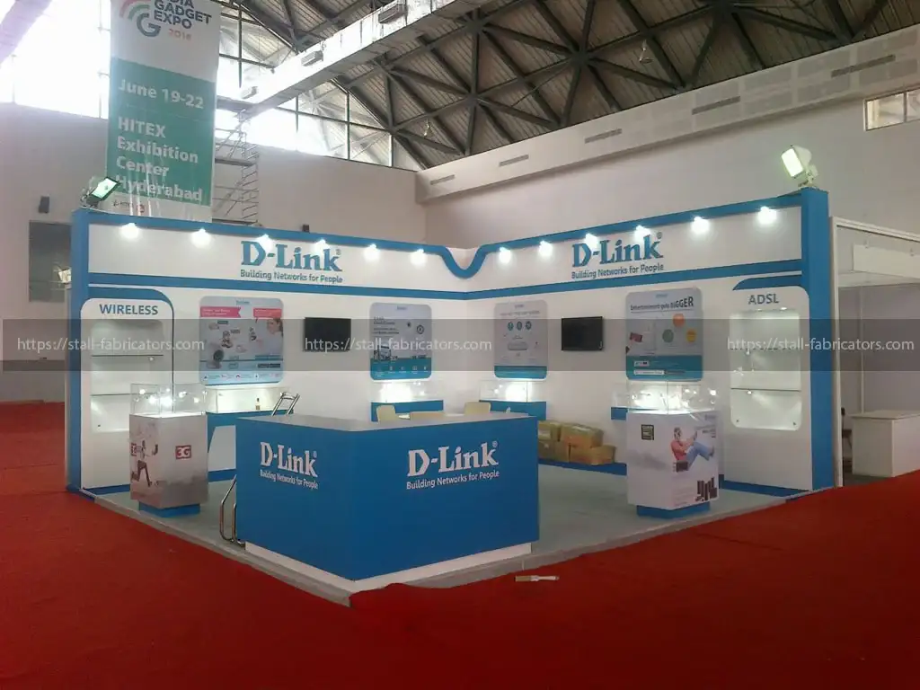 D-Link exhibition stall at ComIT Show Mumbai – designed & fabricated by Stall Fabricators