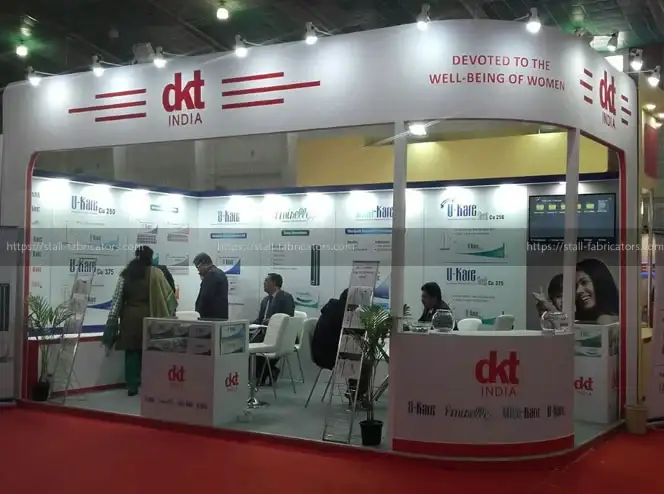 DKT India exhibition stall at AICOG – designed & fabricated by Stall Fabricators