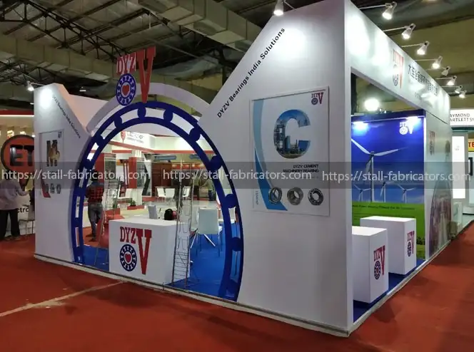Kabra Bearing & Power (DYZV India) exhibition stall at India Steel Expo – designed & fabricated by Stall Fabricators