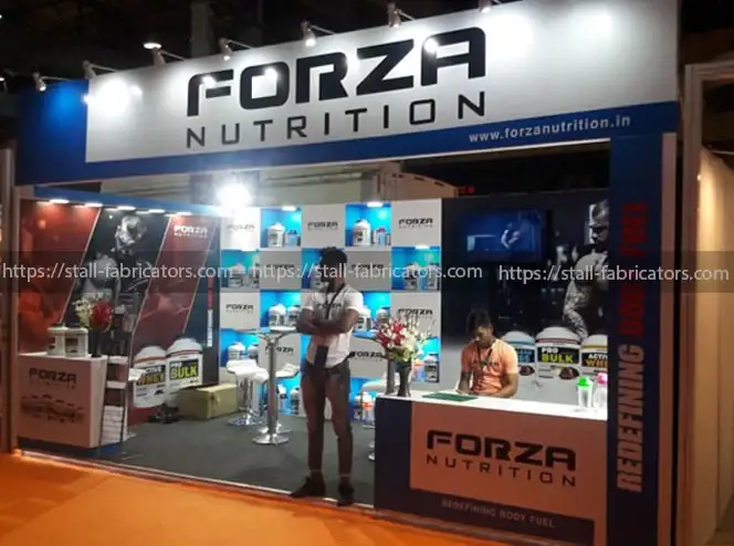 Forza Nutrition exhibition stall at IHFF – designed & fabricated by Stall Fabricators