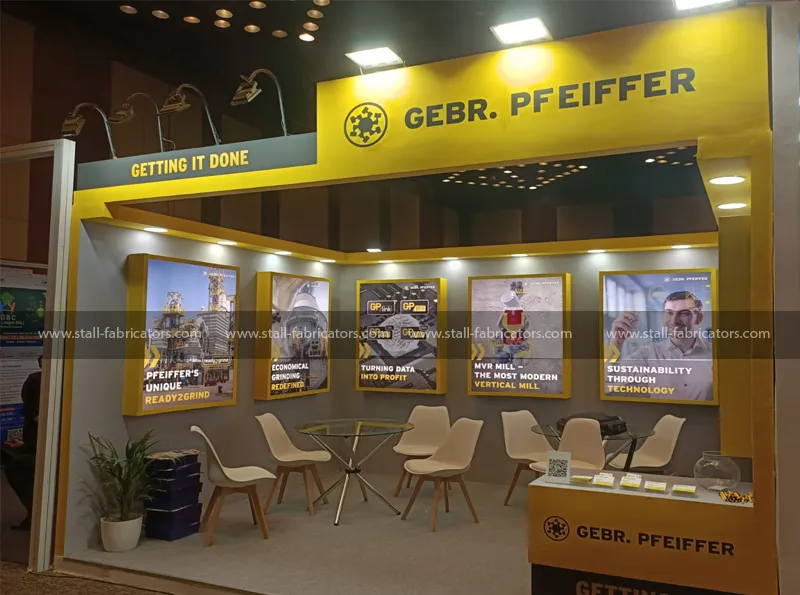 Gebr. Pfeiffer exhibition stall at CIAA Green Cementech – designed & fabricated by Stall Fabricators