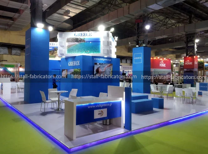 Greece exhibition stall at OTM – designed & fabricated by Stall Fabricators