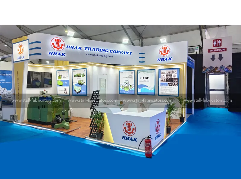 HHAK Trading Company exhibition stall at India Fastener Show – designed & fabricated by Stall Fabricators