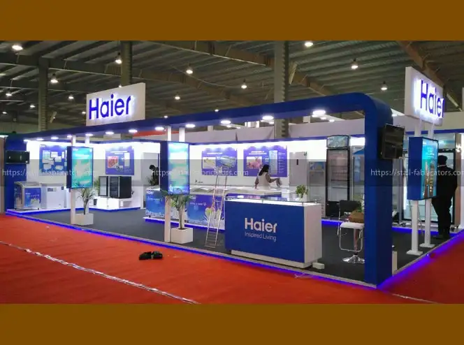 Haier Appliances India exhibition stall at Khadhya Khurak – designed & fabricated by Stall Fabricators