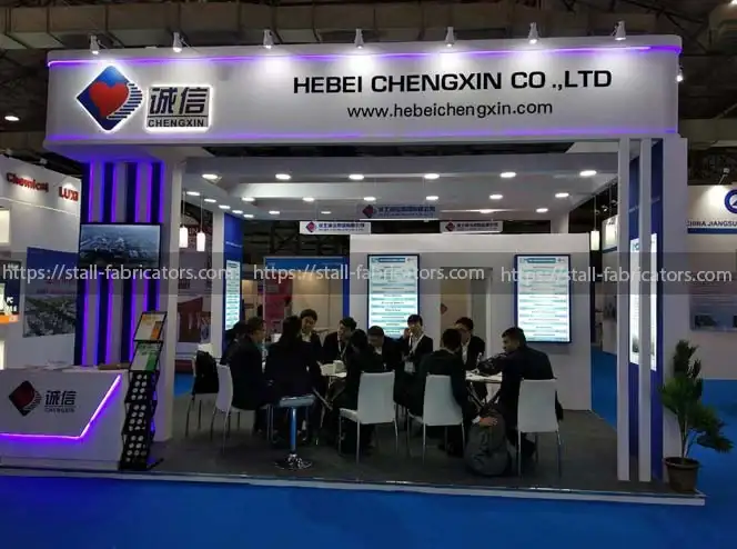 Hebei Chengxin Co. Ltd exhibition stall at Chemspec India – designed & fabricated by Stall Fabricators