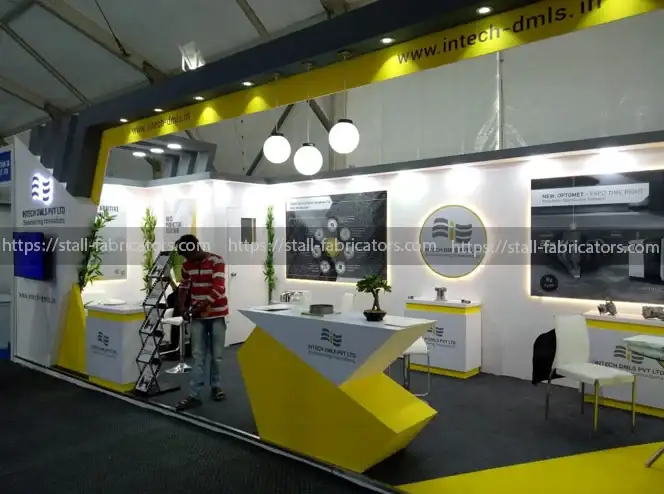 Intech Dmls Pvt Ltd exhibition stall at IMTEX – designed & fabricated by Stall Fabricators