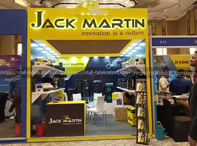 Jack Martin Innovation exhibition stall at CMDA B2B IT Expo – designed & fabricated by Stall Fabricators
