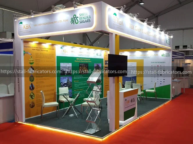 KBK (Shree Renuka Sugar) exhibition stall at Sugar Industry Conference & Exhibition – designed & fabricated by Stall Fabricators