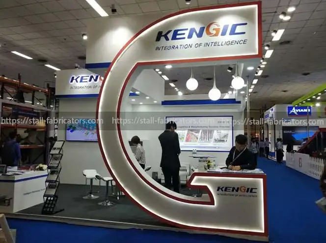 Kengic exhibition stall at India Materials Handling & Logistics Show – designed & fabricated by Stall Fabricators