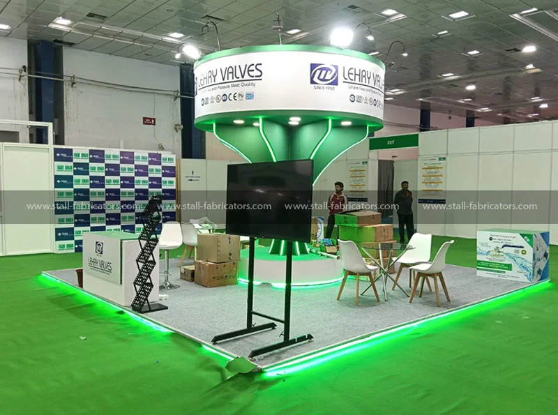 Lehry Instrumentation & Valves exhibition stall at Fsie – designed & fabricated by Stall Fabricators