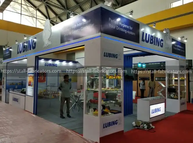 Lubing exhibition stall at Poultry India – designed & fabricated by Stall Fabricators