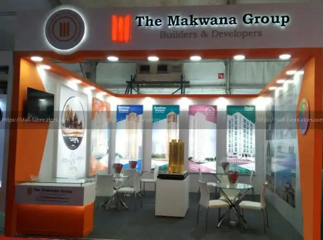 The Makwana Group exhibition stall at Mid Day Show – designed & fabricated by Stall Fabricators