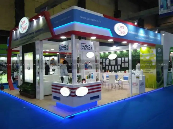 Megamorph Marketing exhibition stall at Clean India – designed & fabricated by Stall Fabricators