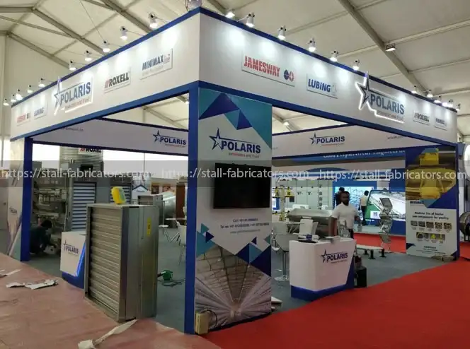Polaris Innovations Limited exhibition stall at Poultry India – designed & fabricated by Stall Fabricators