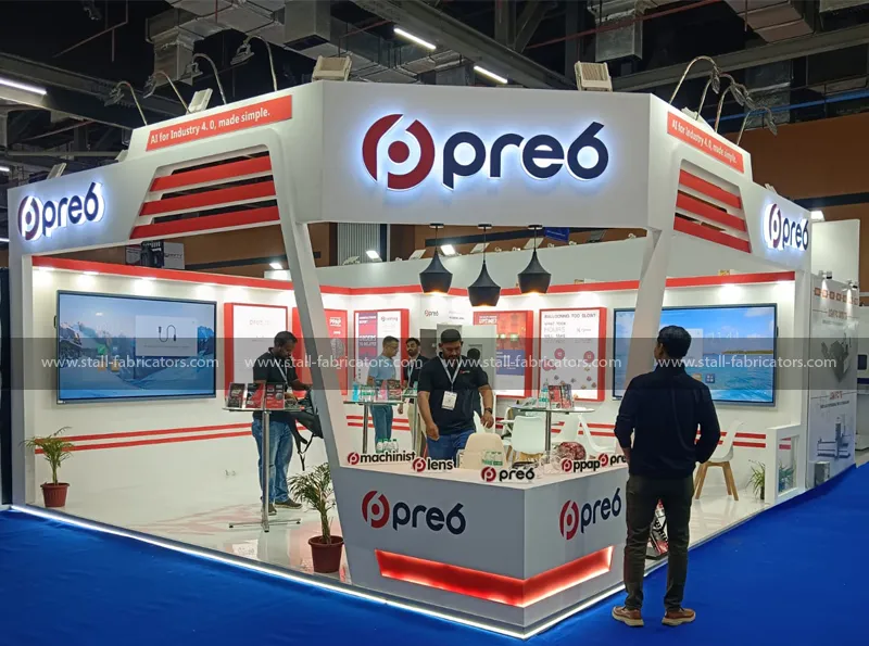 Pre6 Tech Private Ltd exhibition stall at Imtof – designed & fabricated by Stall Fabricators