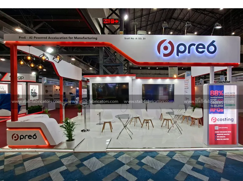 Pre6 Tech Private Ltd exhibition stall at Tagma Diemould India – designed & fabricated by Stall Fabricators