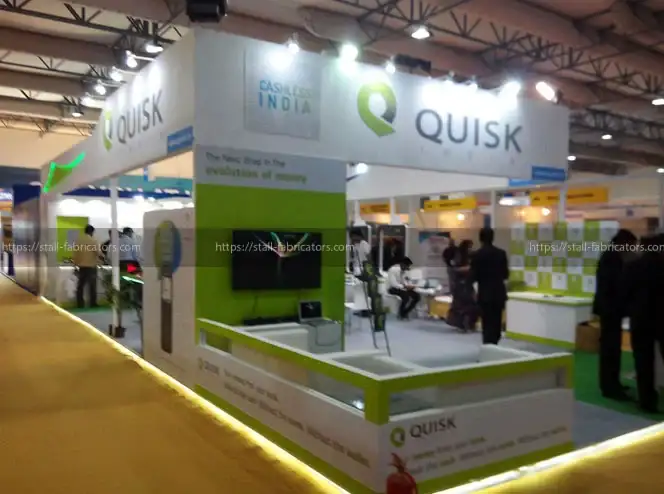 Quisk India exhibition stall at IBEX India – designed & fabricated by Stall Fabricators
