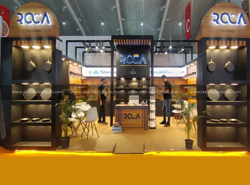 Roca Cookware exhibition stall at HGH India – designed & fabricated by Stall Fabricators