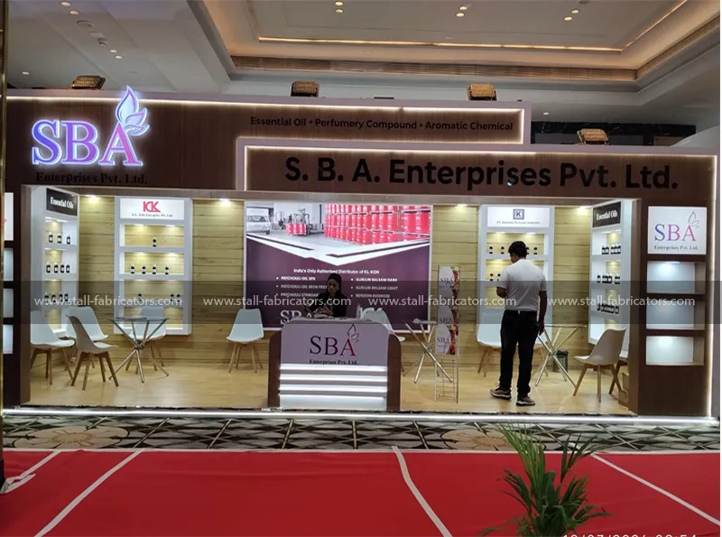 SBA Enterprises exhibition stall at World Aroma Ingredients Congress & Expo – designed & fabricated by Stall Fabricators