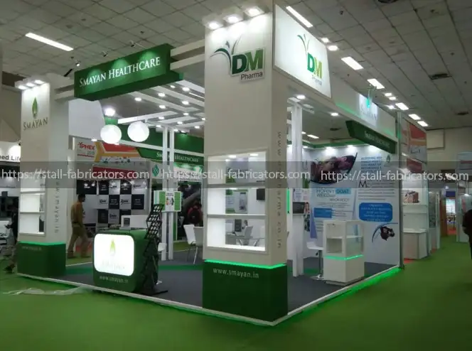 Smayan Healthcare Pvt. Ltd. exhibition stall at IPHEX – designed & fabricated by Stall Fabricators