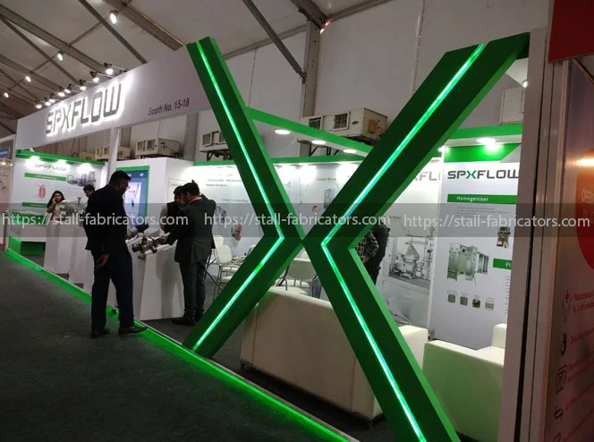 SPX Flow exhibition stall at Indian Dairy Association Conference – designed & fabricated by Stall Fabricators