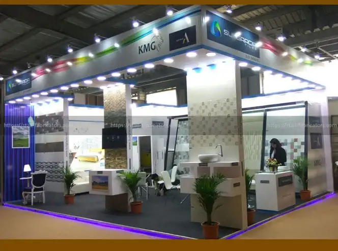 Sungracia Tiles exhibition stall at Vibrant Ceramic – designed & fabricated by Stall Fabricators