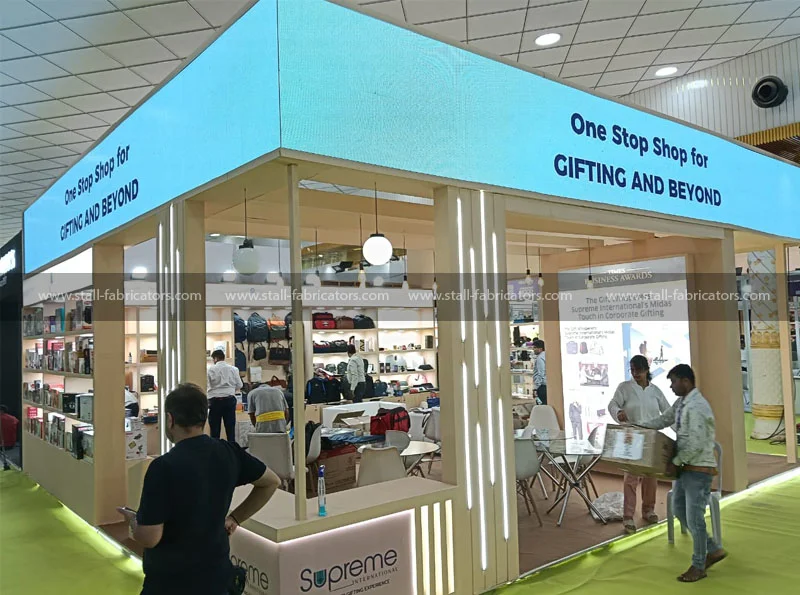 Supreme International exhibition stall at Gifts World Expo – designed & fabricated by Stall Fabricators