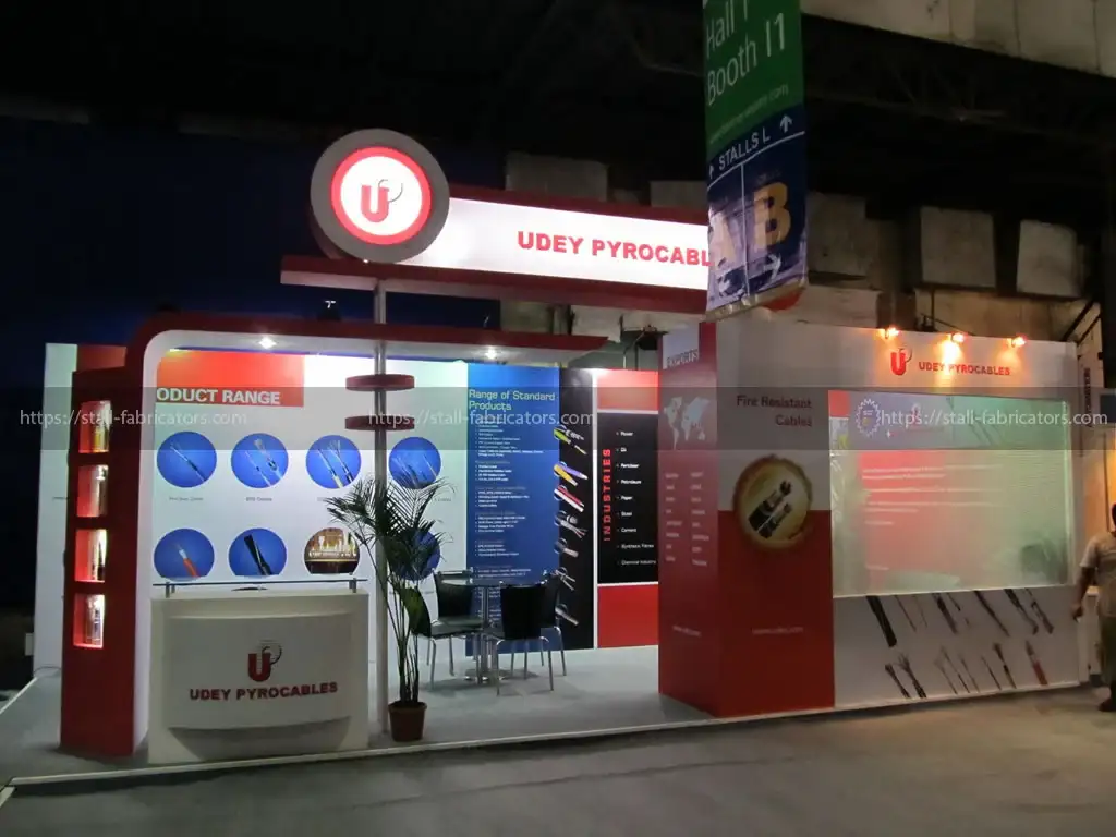 Udey Pyrocables Pvt. exhibition stall at Elecrama – designed & fabricated by Stall Fabricators