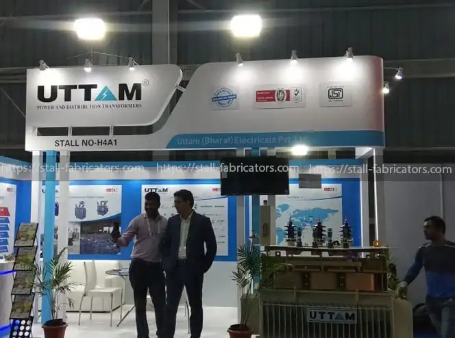 Uttam Bharat exhibition stall at Distribuelec – designed & fabricated by Stall Fabricators