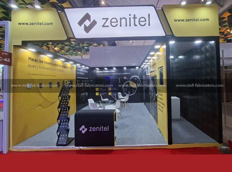 Zenitel exhibition stall at Fsie – designed & fabricated by Stall Fabricators